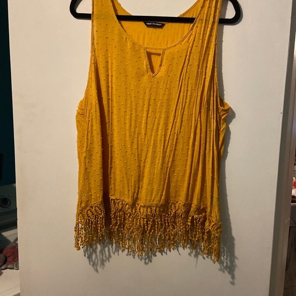 unique boutique Tops - Cute gold fringe tank top.